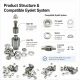 Flat Eyelet Setting Die for 9.5 mm / 0.37 in Brass Eyelets, Durable Iron Construction, Compatible with Hand Press Machines