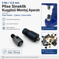 2 No Plise Sineklik Kuşgözü Montaj Kalıbı 4,5 mm Özel Üretim Isıl İşlemli Çelik KLP0002Sin