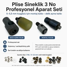 3 No / 5–5,5 mm Plise Sineklik Kuşgözü Delme ve Montaj Kalıbı Profesyonel Seti KLP00030SinSETPr