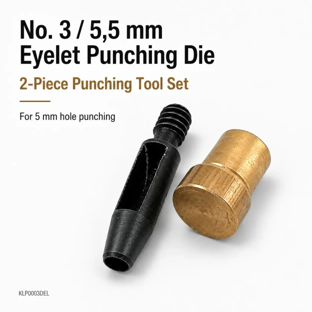 5 mm / 0.20 in Eyelet Hole Punch Die for clean hole preparation on fabric, leather, and wood