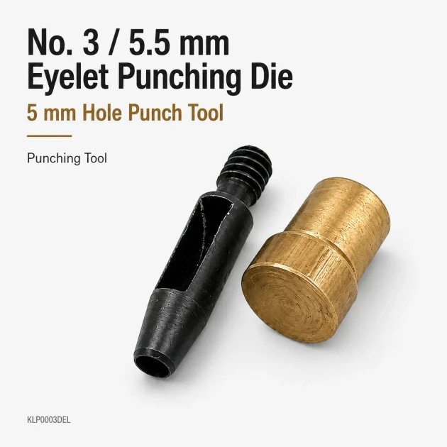 5 mm / 0.20 in Eyelet Hole Punch Die for clean hole preparation on fabric, leather, and wood