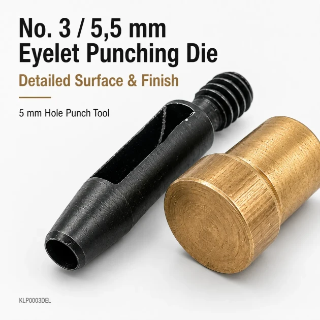 5 mm / 0.20 in Eyelet Hole Punch Die for clean hole preparation on fabric, leather, and wood