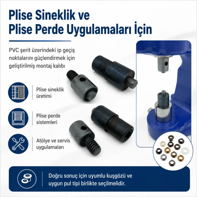 Custom Pleated Insect Screen Eyelet Setting Die for 5–5.5 mm / 0.197–0.217 in Eyelets, suitable for textile and leather