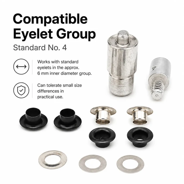 Eyelet Setting Die for 6 mm / 0.24 in Inner Diameter Eyelets, KLP0004 - Ideal for hobby and mass production use, includes