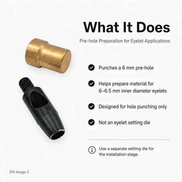 Eyelet Drilling Die 17/64" - 6.6 Mm Inner Diameter Eyelet Hole Drilling Tool KLP00040DEL