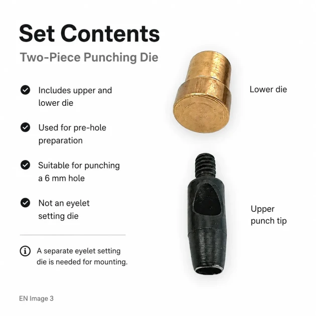 Eyelet Drilling Die 17/64" - 6.6 Mm Inner Diameter Eyelet Hole Drilling Tool KLP00040DEL