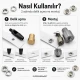 4 No 6 mm Plise Sineklik Kuşgözü Montaj ve 6 mm Delik Açma Kalıbı Başlangıç Seti, kumaş, deri ve suni deri için uygun delik