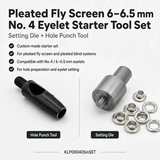 4 No 6 mm Plise Sineklik Kuşgözü Montaj ve 6 mm Delik Açma Kalıbı Başlangıç Seti, kumaş, deri ve suni deri için uygun delik