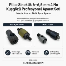 4 No / 6–6,5 mm Plise Sineklik Kuşgözü Delme ve Montaj Kalıbı Profesyonel Seti KLP00040SinSETPr