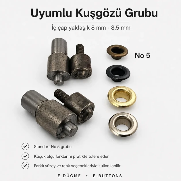 Eyelet Setting Die for 8 mm / 0.31 in - 8.5 mm / 0.33 in Inner Diameter Eyelets, Durable PP Material, Ideal for Hobby and