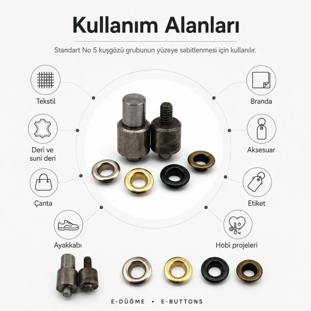 Eyelet Setting Die for 8 mm / 0.31 in - 8.5 mm / 0.33 in Inner Diameter Eyelets, Durable PP Material, Ideal for Hobby and