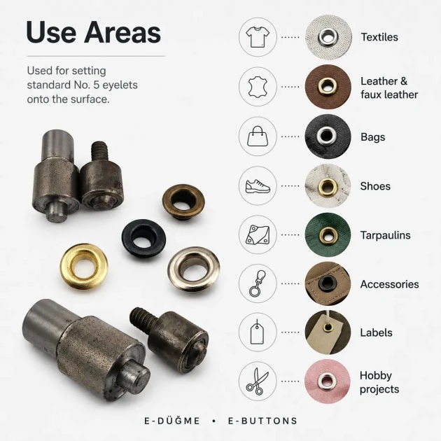 Eyelet Setting Die for 8 mm / 0.31 in - 8.5 mm / 0.33 in Inner Diameter Eyelets, Durable PP Material, Ideal for Hobby and