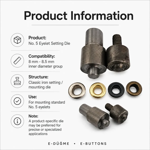 Eyelet Setting Die for 8 mm / 0.31 in - 8.5 mm / 0.33 in Inner Diameter Eyelets, Durable PP Material, Ideal for Hobby and