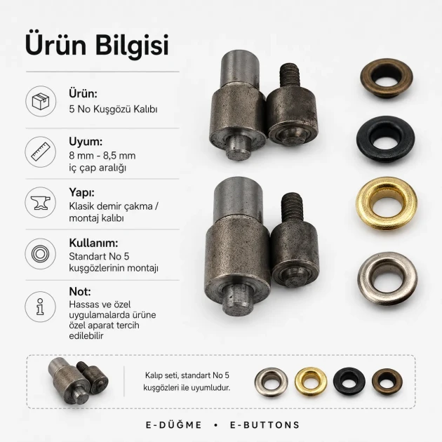 Eyelet Setting Die for 8 mm / 0.31 in - 8.5 mm / 0.33 in Inner Diameter Eyelets, Durable PP Material, Ideal for Hobby and