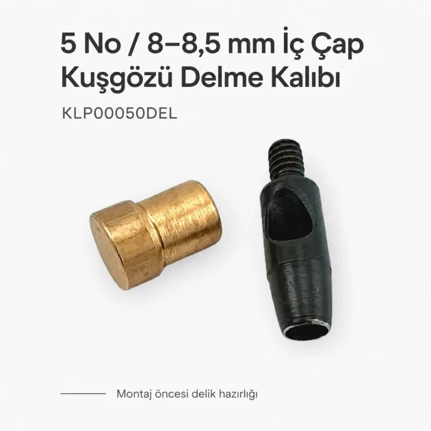Eyelet Punching Die for 8–8.5 mm Inner Diameter Eyelets KLP00050DEL - Durable metal construction for professional results