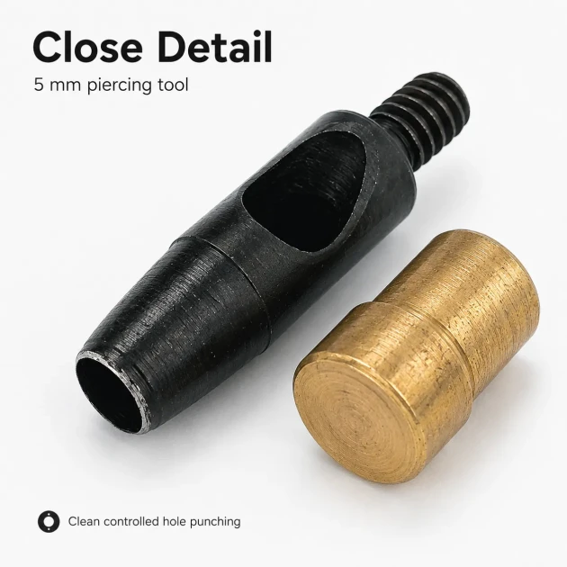 Padova Hole Cutter 5 mm / 0.20 in for No. 3 Eyelet Applications, made of iron, ideal for fabric, leather, and wood