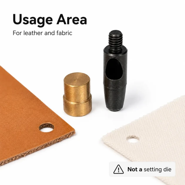 Padova Hole Cutter 5 mm / 0.20 in for No. 3 Eyelet Applications, made of iron, ideal for fabric, leather, and wood