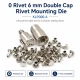 0 Double Cap Rivet Setting Die - 6 mm (0.24") for Single Cap Rivet Installation, made of reinforced hardened steel