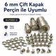 0 Double Cap Rivet Setting Die - 6 mm (0.24") for Single Cap Rivet Installation, made of reinforced hardened steel