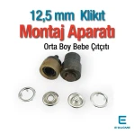 12,5 mm Prong Snap Fasteners Mold 0,47" - 2 Prong Circle Snap Fasteners Fastening Tool KLP00112