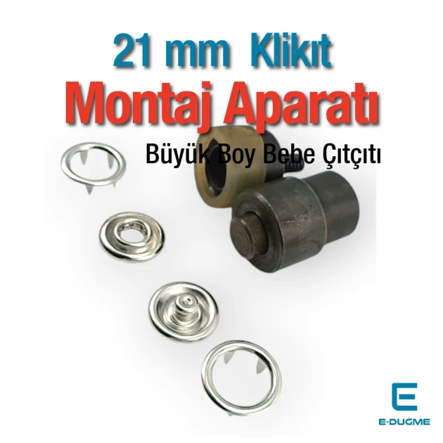 21 mm Prong Snap Fasteners Mold 0,83" - 2 Prong Circle Snap Fasteners Fastening Tool KLP00121