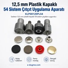 12,5 mm Plastik Kapaklı Çıtçıt Çakma Kalıbı 54 Sistem KLP00125PL54