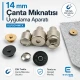 Magnetic Bag Snap Setting Die for 14 mm / 0.55 in Double-Prong Bag Snaps, durable metal construction for precise installation
