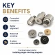 Magnetic Bag Snap Setting Die for 14 mm / 0.55 in Single-Prong-Side Bag Snaps, Durable Metal Construction for Precise