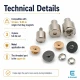 Magnetic Bag Snap Setting Die for 14 mm / 0.55 in Single-Prong-Side Bag Snaps, Durable Metal Construction for Precise