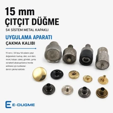 Snap Button Setting Die for 15 mm / 0.59 in Metal Cap 54 System Snap Buttons KLP0015