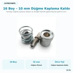 16 Boy 10 mm Kumaş Kaplama Düğme Aparatı KLP0016KPL