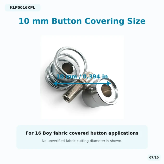 16L 10 mm / 0.39 in Fabric Covered Button Die