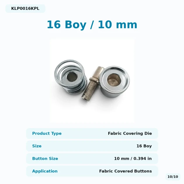 16L 10 mm / 0.39 in Fabric Covered Button Die
