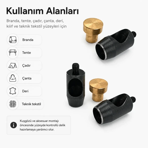 17 mm / 0.67 in Hole Cutter for clean and precise hole preparation in tarpaulin, leather, and technical textiles