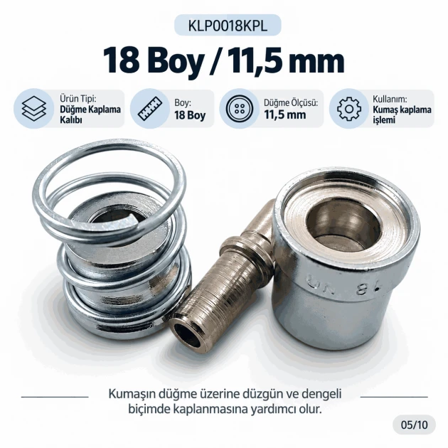 18L 11.5 mm 0.45 in button covering die