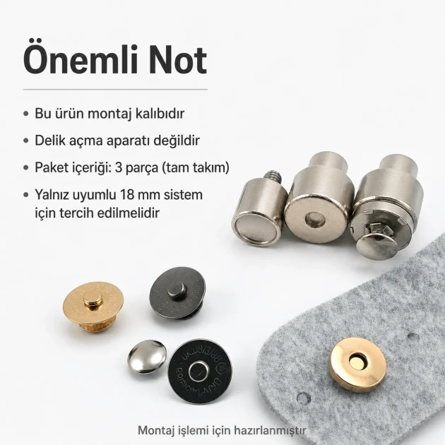 18 mm 0.71" Bag Magnet Application Adapter - Compatible with Double Screw Bag Magnets KLP0018MCK