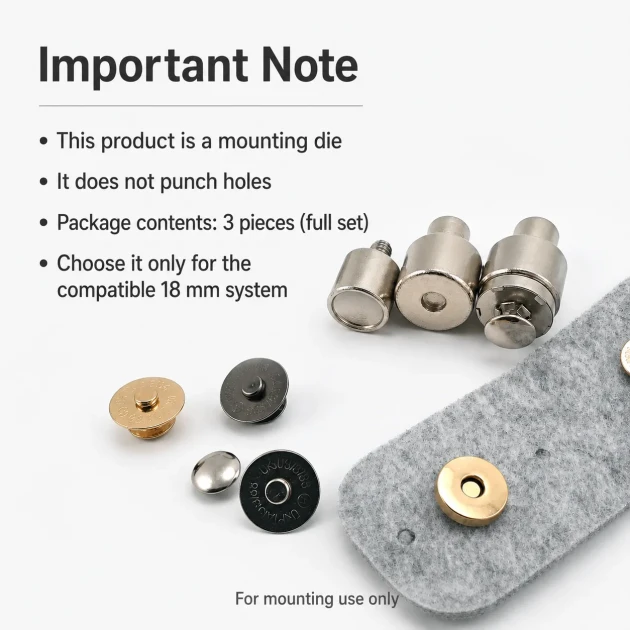 18 mm 0.71" Bag Magnet Application Adapter - Compatible with Double Screw Bag Magnets KLP0018MCK