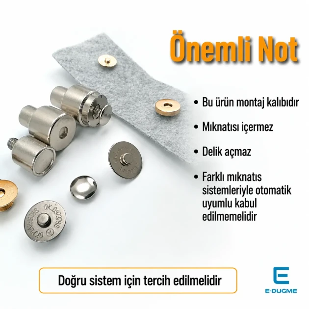 18 mm Single Cap Magnetic Bag Snap Setting Die for precise installation of bag magnets, made of durable metal