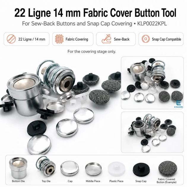 22L 14 mm Fabric Button Covering Die for Shank Buttons and Snap Caps - KLP0022KPL