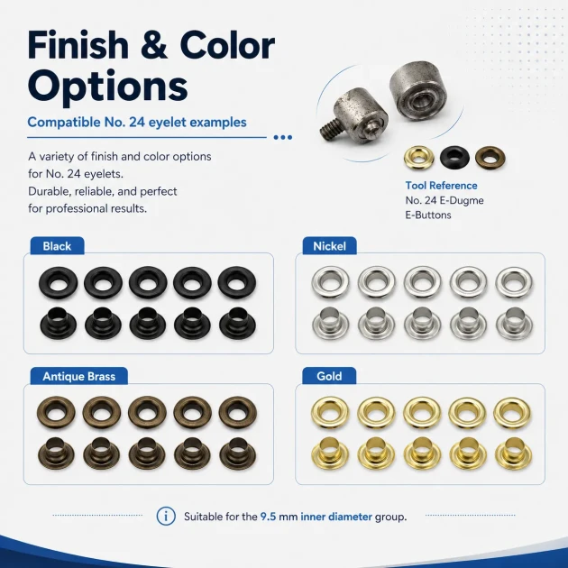 Eyelet Setting Die for 9.5 mm / 0.37 in Inner Diameter Eyelets, KLP0024, includes upper and lower molds for easy installation