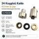 24 Kuşgözü Kalıbı 9,5 mm İç Çap Kendinden Delmeli Kuşgözü Çakma Kalıbı KLP0024D ile kumaşlara kuşgözü montajı