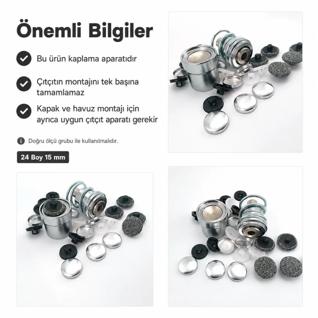 24L 15 mm 0.59 in Fabric Button Covering Die for Shank Buttons and Snap Caps, KLP0024KPL - Ideal tool for professional