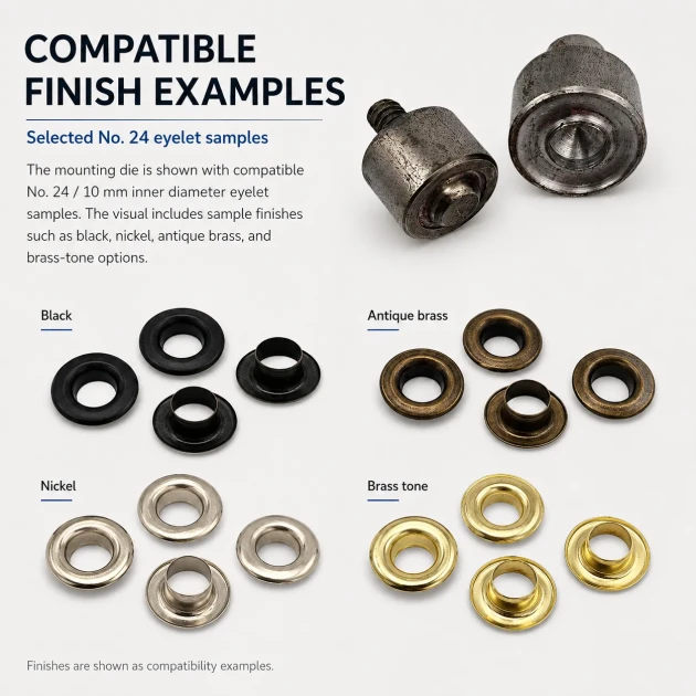 Eyelet Setting Die for 10 mm / 0.39 in Inner Diameter Stainless Steel Eyelets KLP0024P, ideal for tarpaulin, tent, and