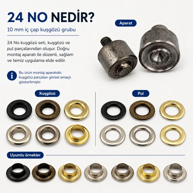 Eyelet Setting Die for 10 mm / 0.39 in Inner Diameter Stainless Steel Eyelets KLP0024P, ideal for tarpaulin, tent, and
