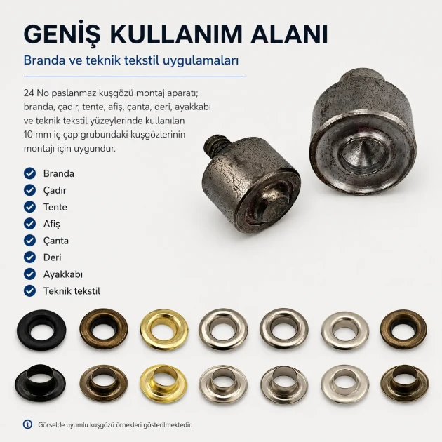 Eyelet Setting Die for 10 mm / 0.39 in Inner Diameter Stainless Steel Eyelets KLP0024P, ideal for tarpaulin, tent, and