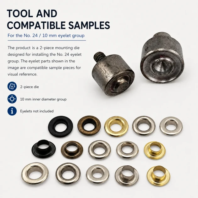Eyelet Setting Die for 10 mm / 0.39 in Inner Diameter Stainless Steel Eyelets KLP0024P, ideal for tarpaulin, tent, and