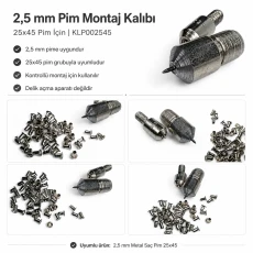 2.5 mm / 0.10 in Pin Setting Die for 25x45 Pins KLP002545
