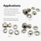 Eyelet Setting Die for 12 mm / 0.47 in Inner Diameter Eyelets KLP0026 made of durable metal for professional grommet