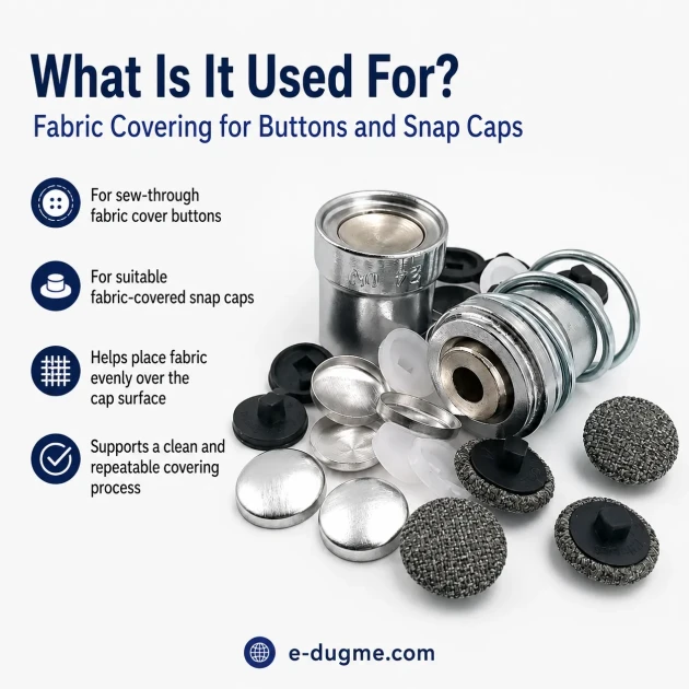 26L / 16 mm / 0.63 in Fabric Button Covering Die for Shank Buttons and Snap Caps KLP0026KPL - Precision tool for
