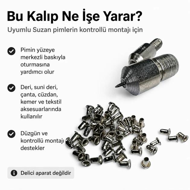Suzan Pin Setting Die for 4 mm / 0.16 in Inner Diameter Pins, designed for precise installation of 3.6 mm / 0.14 in brass